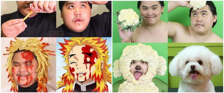 15 Aksi cosplay pakai bahan makanan ini kreatif tapi bikin geli