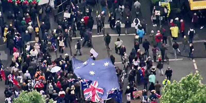 Tolak Wajib Vaksin, Warga Australia Demo Bandingkan Pemerintah dengan Nazi
