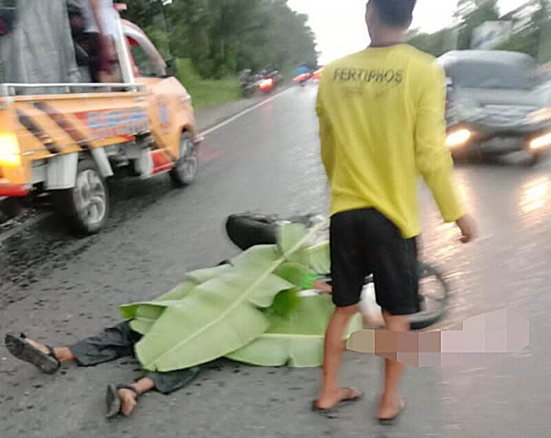 Nahas, Pemotor Tewas Depan SPBU Sungai Pantai Batola Diduga Korban Tabrak Lari