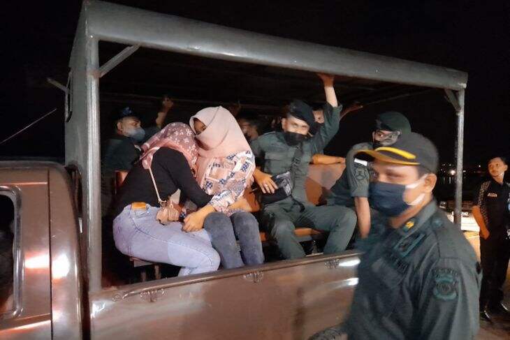 Tim Gabungan Amankan 5 Wanita dan 2 Laki Laki dalam Razia Penegakan Syariat Islam di Lhokseumawe