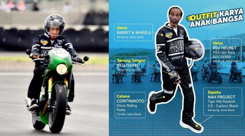 Jajal Sirkuit Mandalika, Outfit Presiden Jokowi Semua Buatan Lokal dari Helm hingga Sepatu