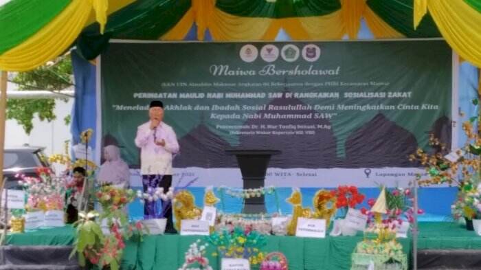 KKN UINAM dan PHBI Maiwa Gelar Maulid, Bupati Enrekang Ajak Teladani Rasulullah