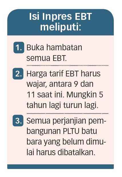 Komitmen Bangun EBT Harus Direalisasikan dengan Instruksi Presiden