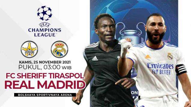 Link Live Streaming Liga Champions: Sheriff vs Real Madrid