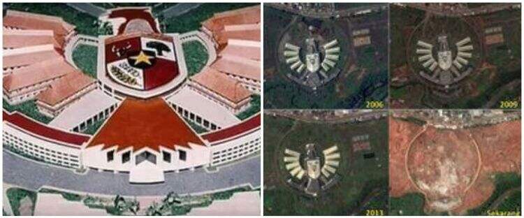 Viral penampakan gedung garuda raksasa yang kini rata dengan tanah