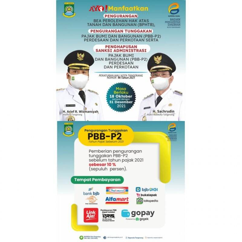 Dear Warga Kota Tangerang, Ayo Bayar Pajak, Lagi Ada Relaksasi Lho