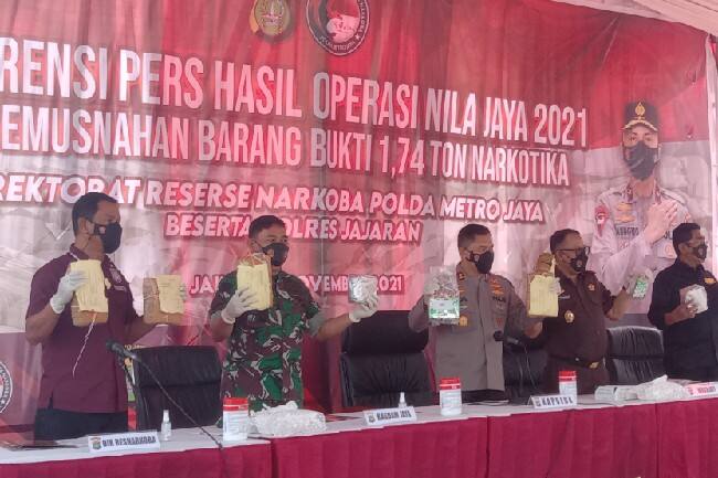PMJ Bongkar 14 Bandar Narkoba dan Barang Bukti Narkotika 1,74 Ton