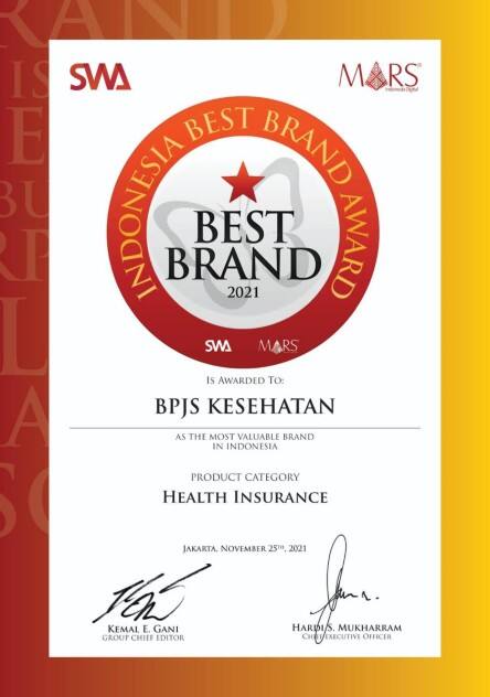 BPJS Kesehatan Sabet Indonesia Best Brand Award 2021