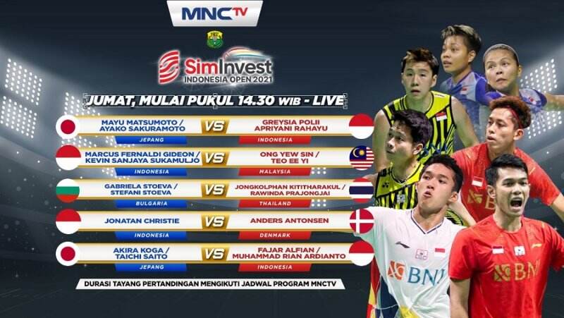 SimInvest Indonesia Open 2021 Masuki Perempat Final, Saksikan Perjuangan Wakil Tanah Air di MNCTV