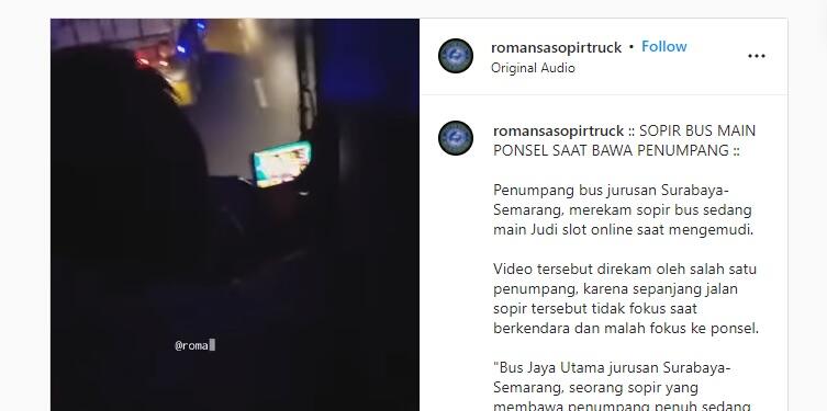 Ngeri, Viral Sopir Bus Nyetir Lalu Salip Truk Sambil Main Game Online di HP