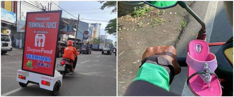 11 Potret lucu atribut motor driver ojek online, unik tapi nyeleneh