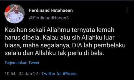 Wow…Ferdinand Hutahaen Tegaskan Akan Melawan