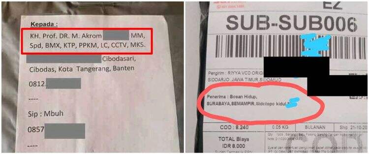 15 Nama orang di kiriman paket ini bikin kurir jadi salah fokus