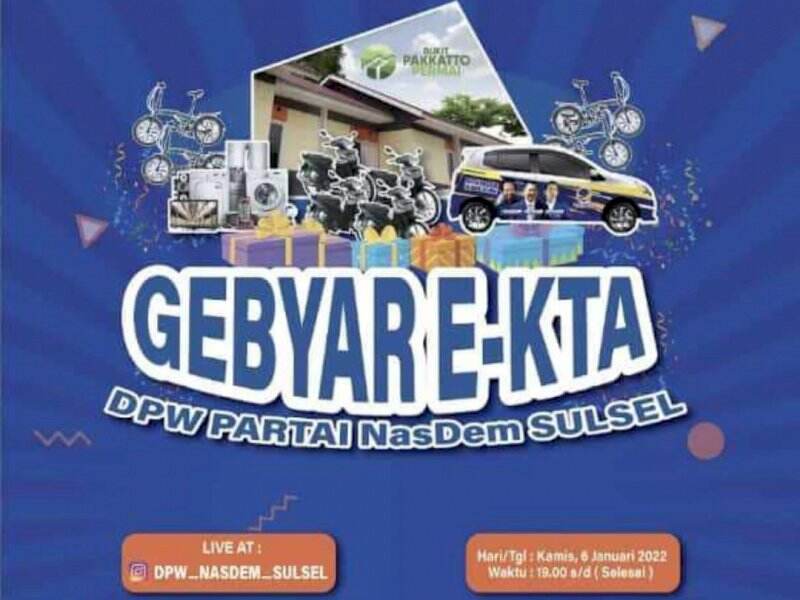 Khusus Pemegang E-KTA, NasDem Sulsel Berbagi Hadiah Motor, Rumah, hingga Mobil