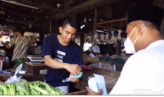 Pedagang dan Pengunjung Pasar Bengkok Diimbau Tetap Jaga Prokes