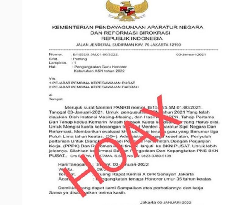 Surat Pengangkatan Guru Honorer 2022, BKN: Hoaks!