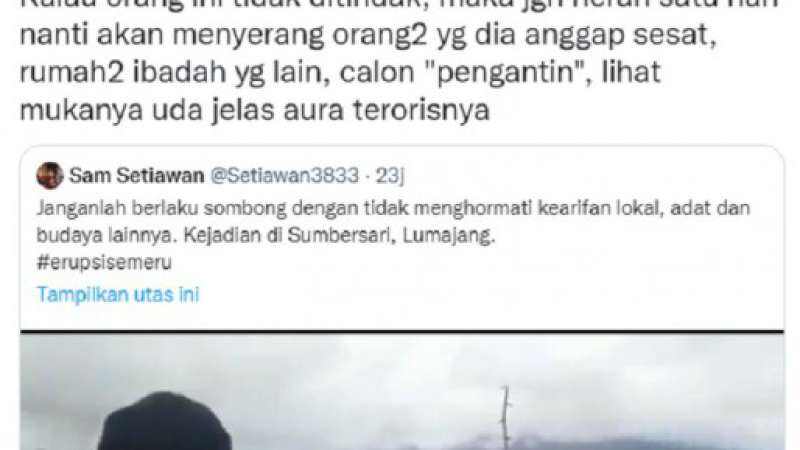 Viral Pria Buang Sesajen di Lokasi Bencana Gunung Semeru, Guntur Romli Singgung Teroris