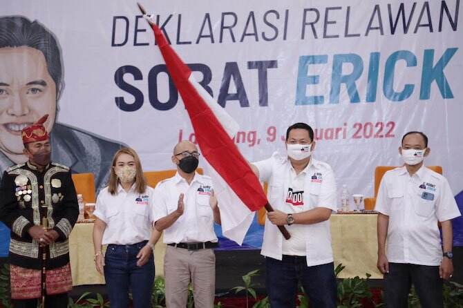 Relawan di 10 Provinsi Deklarasikan Erick Tohir Jadi Capres 2024