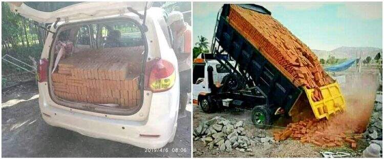 13 Potret lucu orang bawa material bangunan, caranya nyeleneh pol